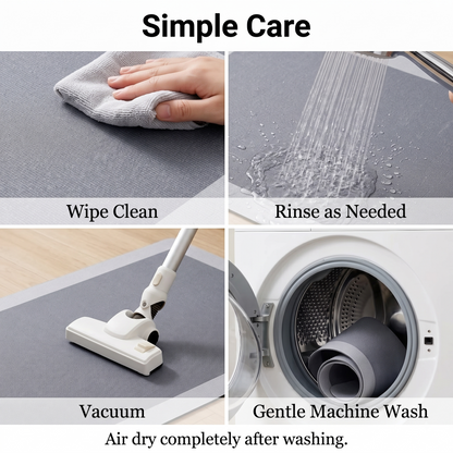 Low-Profile Bathroom Runner Mat with Rubber Backing