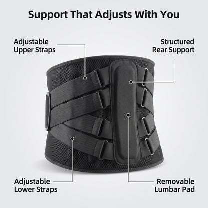 Lumbar Support Back Brace with Removable 3D Support Pad