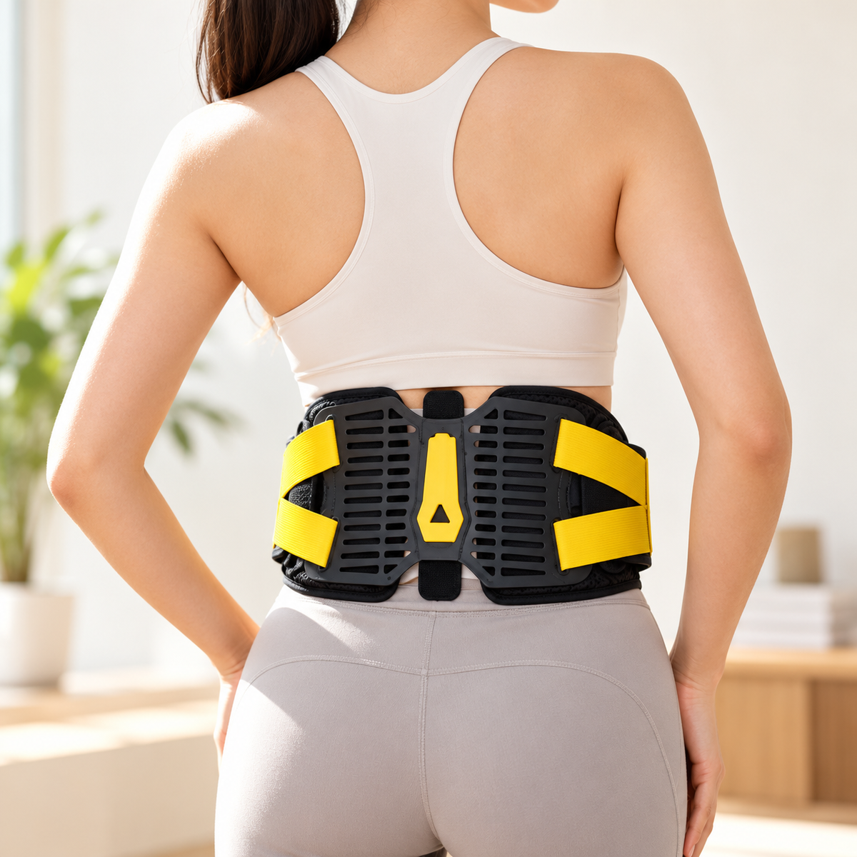 Butterfly-Plate Lumbar Support Belt with Adjustable Tension Straps