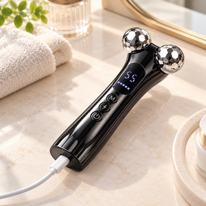 Rechargeable Dual-Roller Microcurrent Facial & Neck Massager