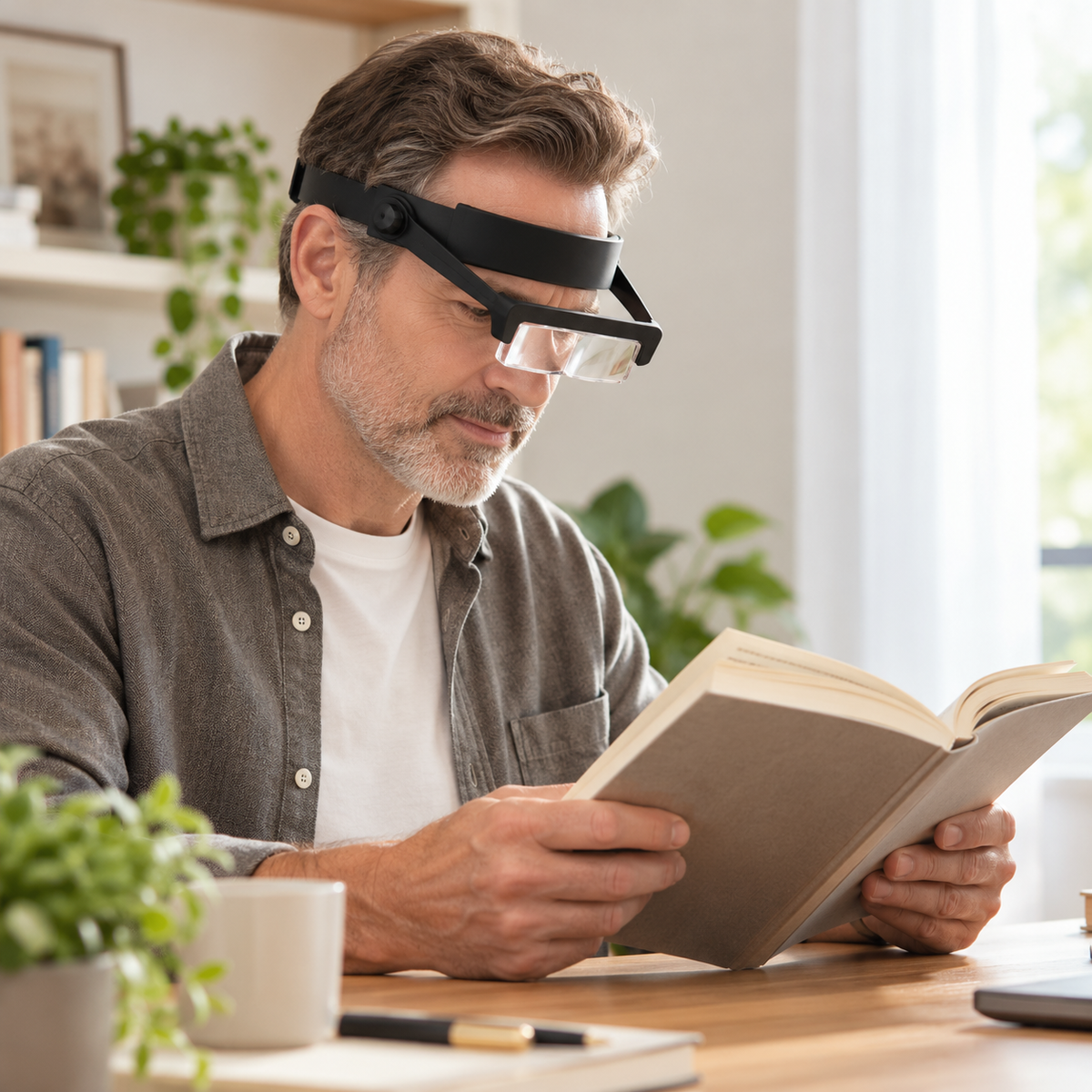 Headband Magnifying Glass with 4 Interchangeable Lenses, 1.6X-3.5X