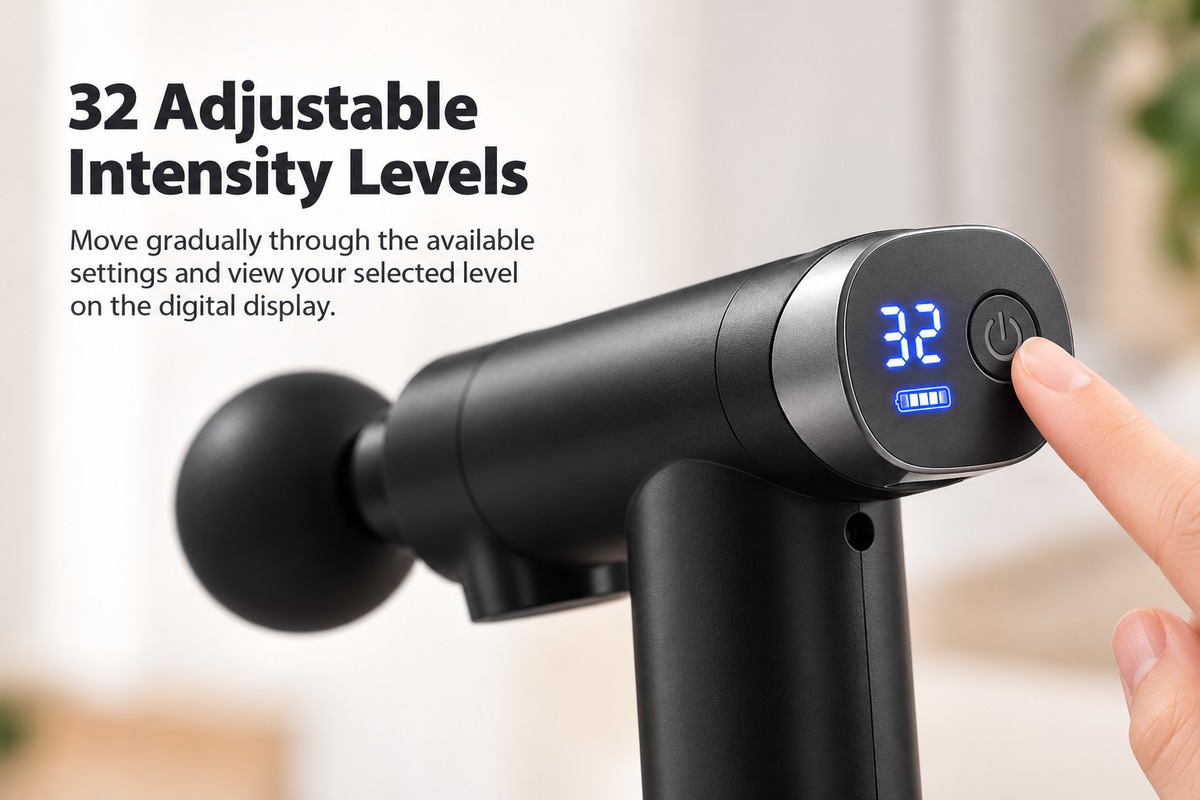 Folding Percussion Massage Gun with 32 Intensity Levels