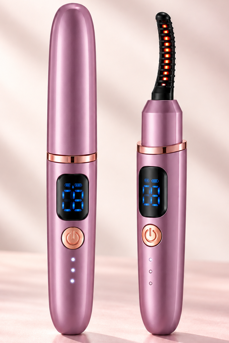 Rechargeable Heated Eyelash Curler with 3 Temperature Settings & Digital Display