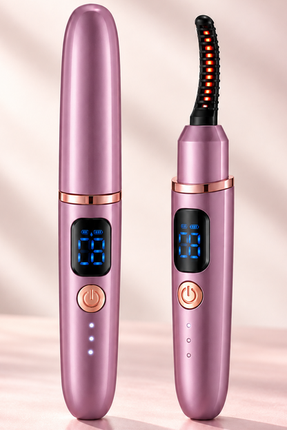 Rechargeable Heated Eyelash Curler with 3 Temperature Settings & Digital Display