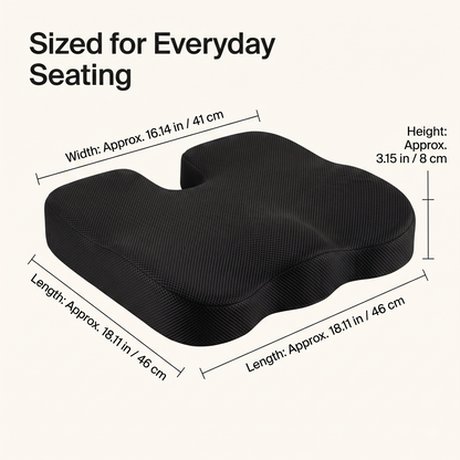 Contoured Memory Foam Seat Cushion with Breathable Mesh Cover