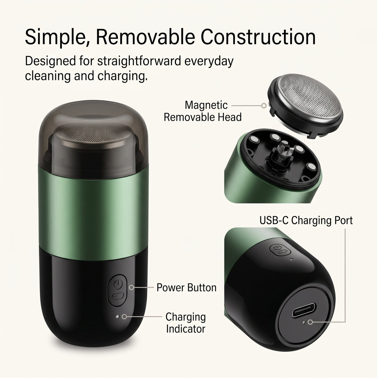 Mini Magnetic Mesh Electric Shaver with USB-C Charging