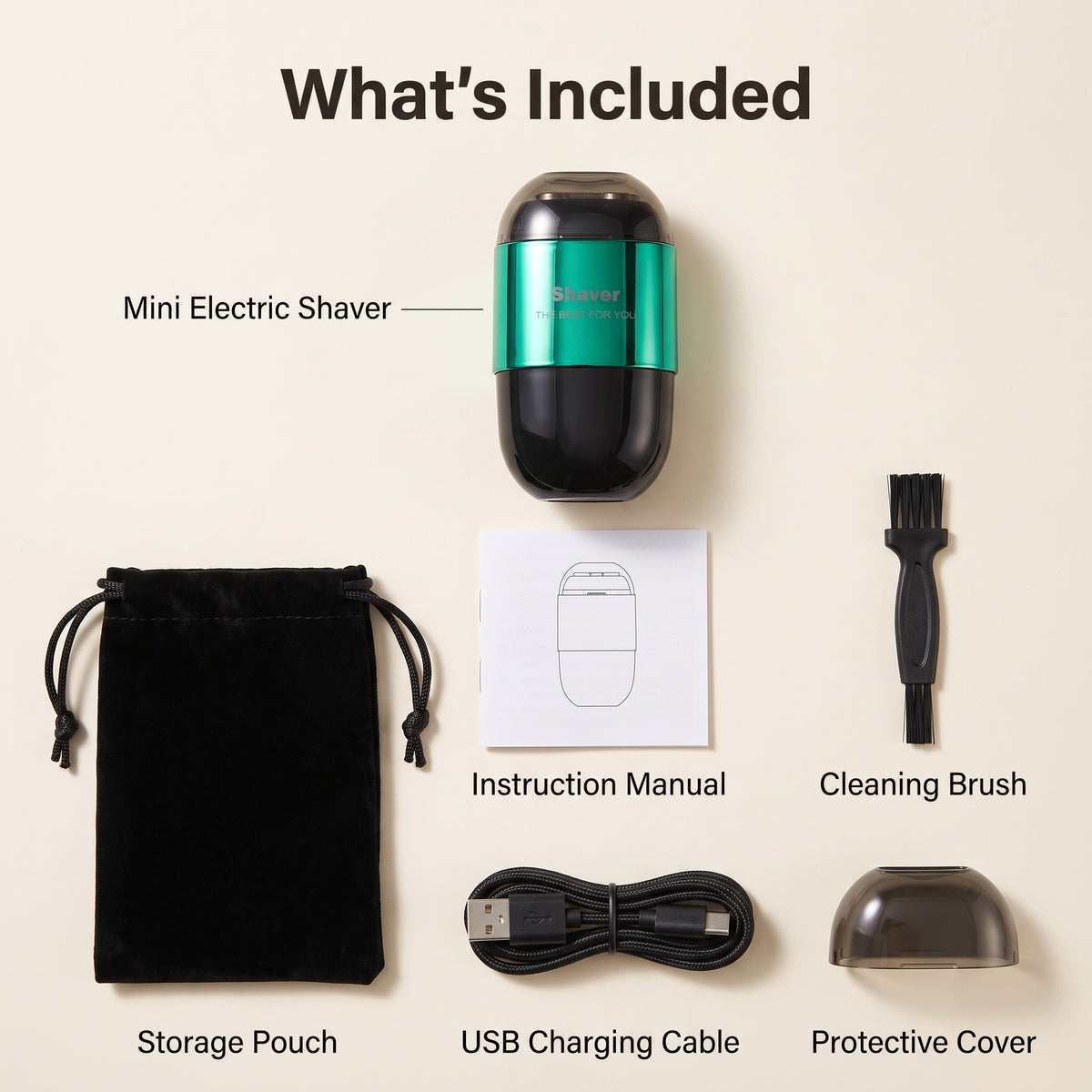 Mini Magnetic Mesh Electric Shaver with USB-C Charging