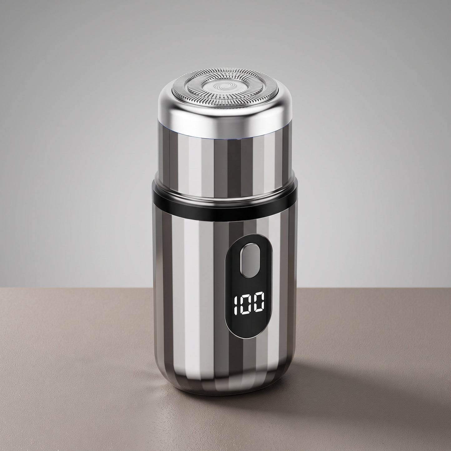 Mini Three-Ring Electric Shaver with LED Battery Display