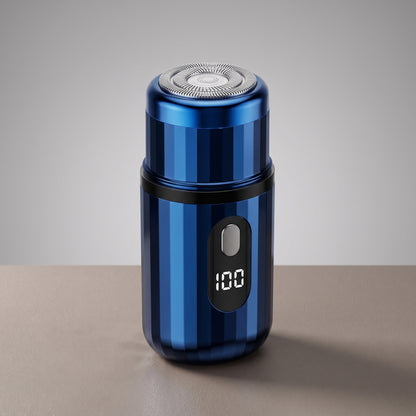 Mini Three-Ring Electric Shaver with LED Battery Display