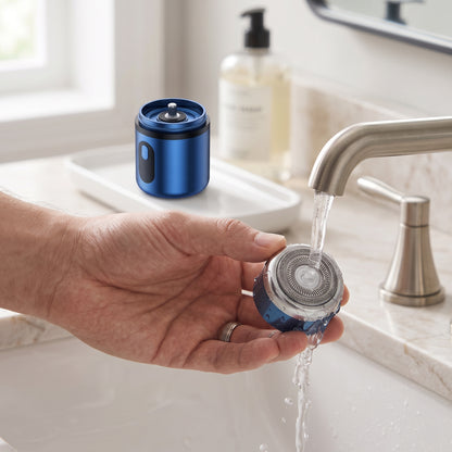 Mini Three-Ring Electric Shaver with LED Battery Display