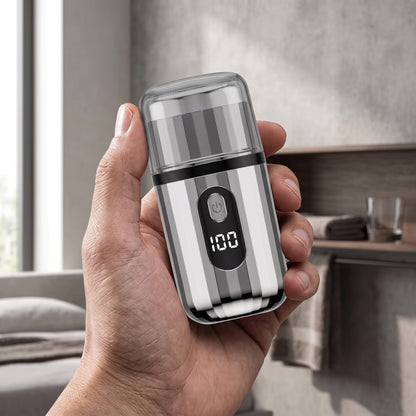 Mini Three-Ring Electric Shaver with LED Battery Display