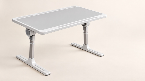 Height-Adjustable Folding Car Seat Tray Desk with Tilt Surface
