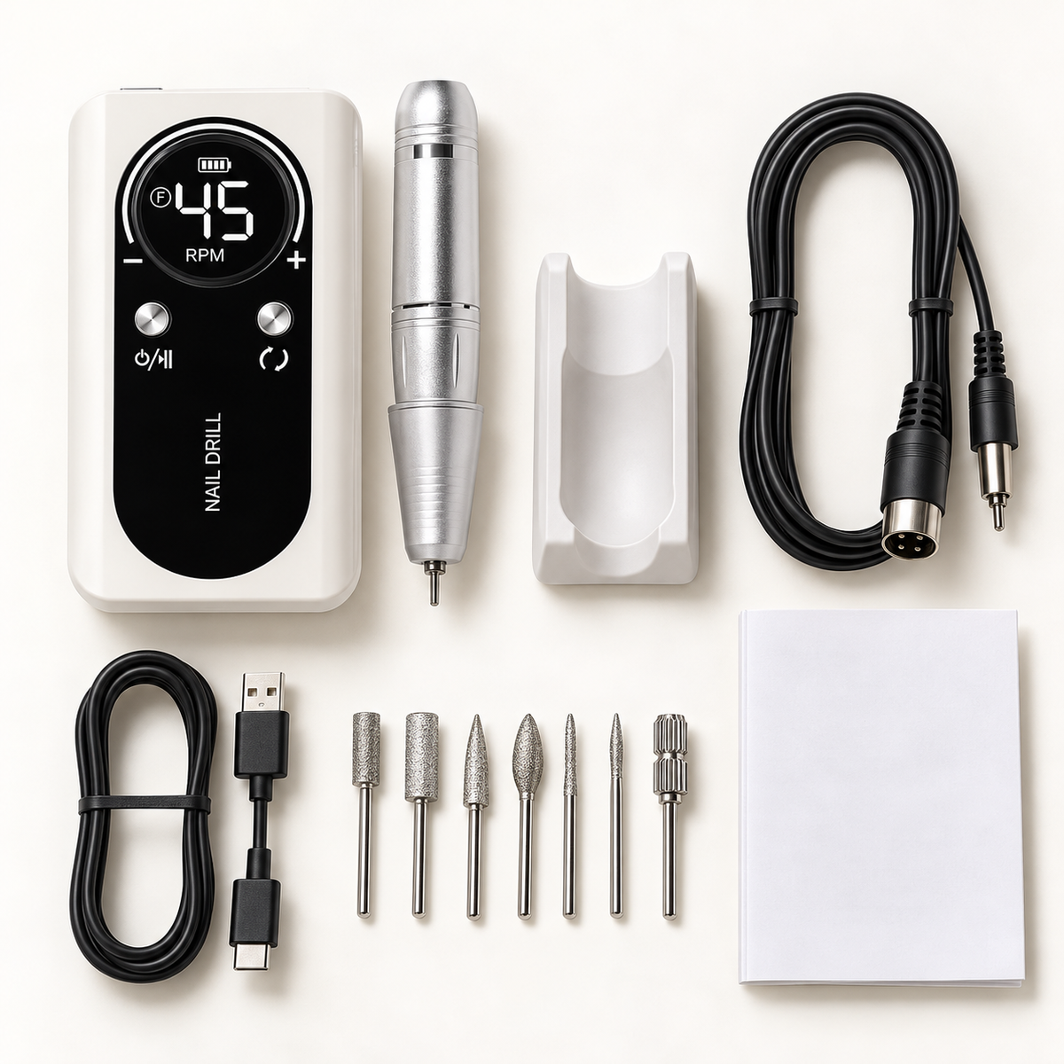 Electric Nail Drill with 45,000 RPM Digital Speed Control