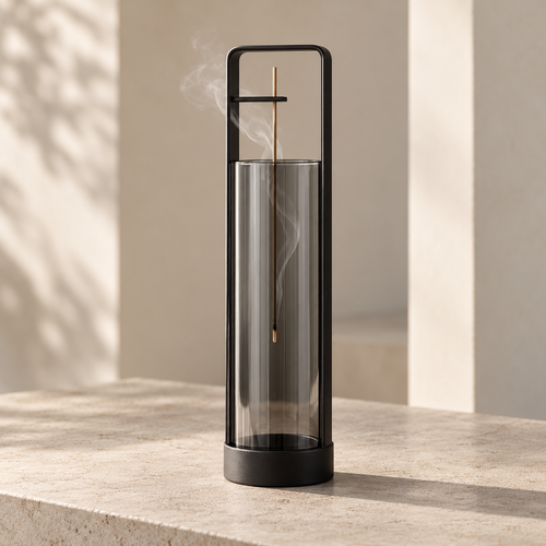 Upside-Down Incense Burner Stand with Removable Glass Ash Catcher
