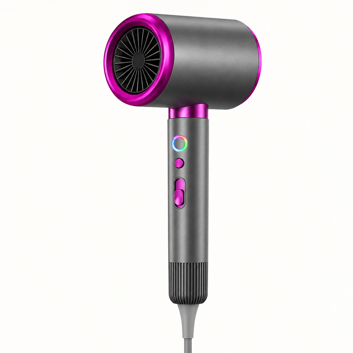 High-Speed Hair Dryer with LED Temperature Halo & Styling Attachments
