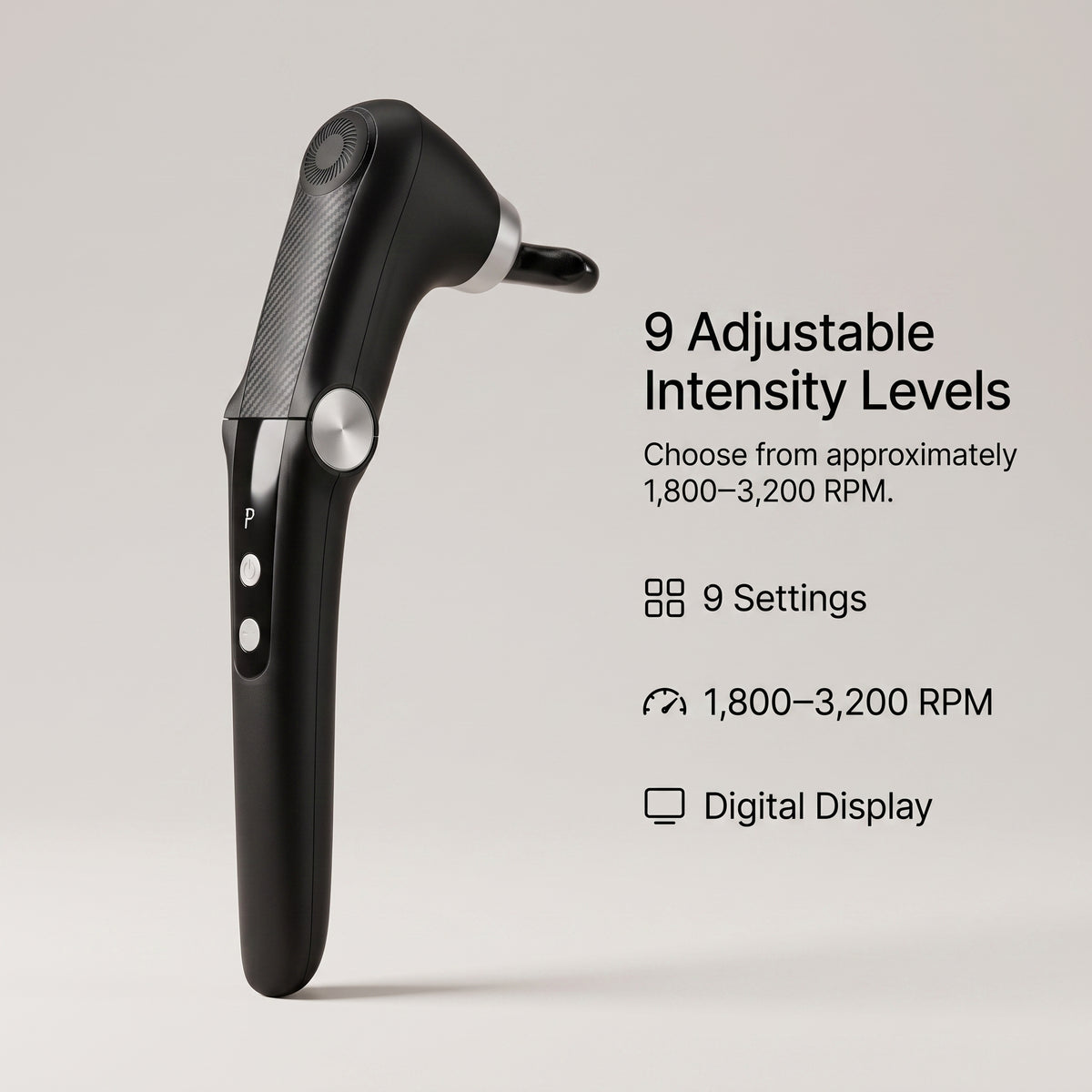 Multi-Angle Extended-Handle Massage Gun with Heat & 10 Attachments