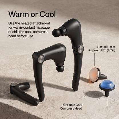 Multi-Angle Extended-Handle Massage Gun with Heat & 10 Attachments