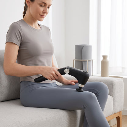 Multi-Angle Extended-Handle Massage Gun with Heat & 10 Attachments