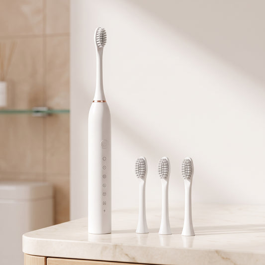Multi-Mode Sonic Electric Toothbrush with 4 Brush Heads