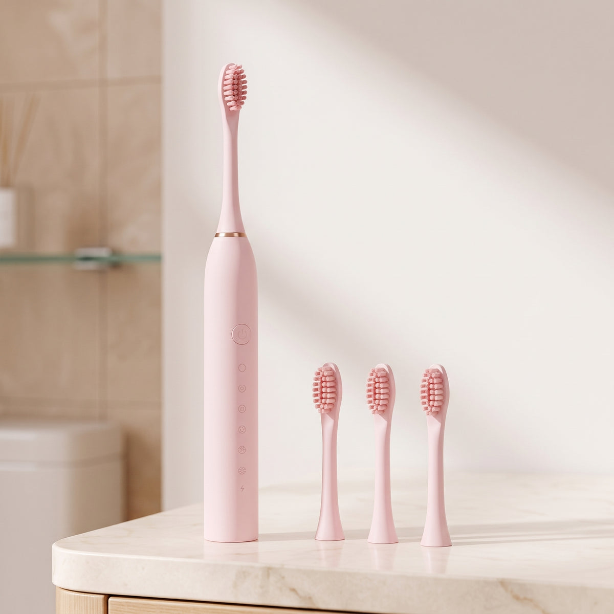 Multi-Mode Sonic Electric Toothbrush with 4 Brush Heads
