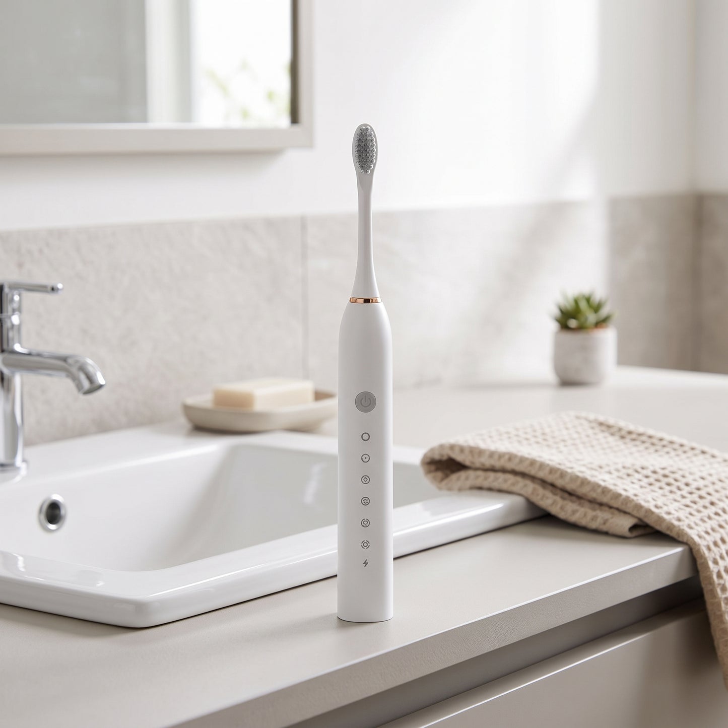 Multi-Mode Sonic Electric Toothbrush with 4 Brush Heads