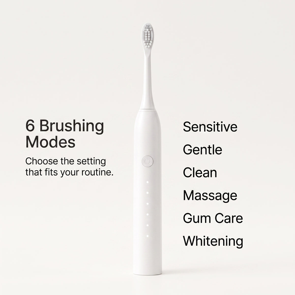 Multi-Mode Sonic Electric Toothbrush with 4 Brush Heads