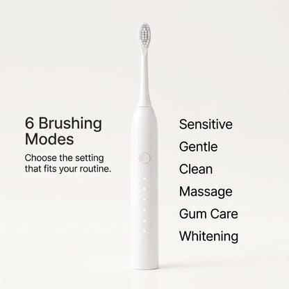 Multi-Mode Sonic Electric Toothbrush with 4 Brush Heads