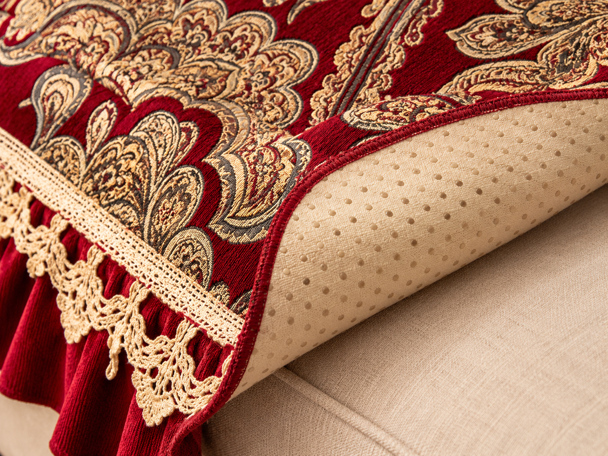 Jacquard Anti-Slip Sofa Protector with 18 cm Decorative Skirt