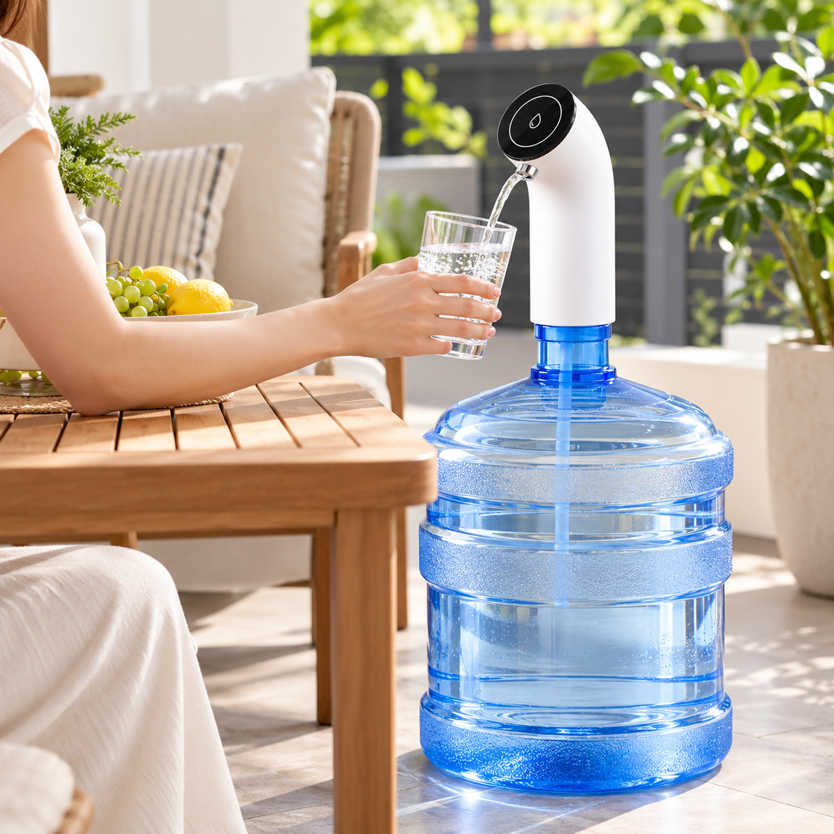 One-Touch Rechargeable Water Bottle Dispenser Pump for 1.2–5 Gallon Containers