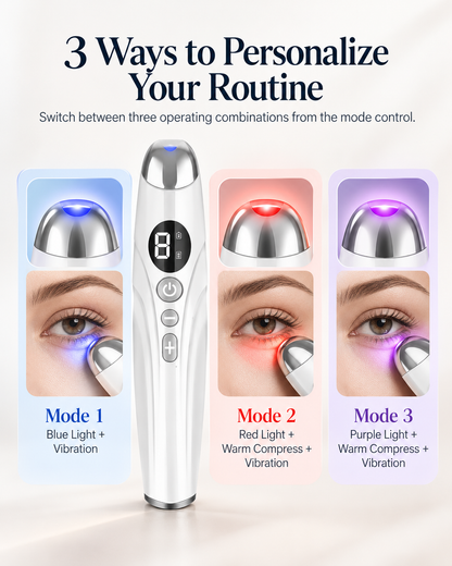 Eye Massager with Warm Compress & 9-Level Micro-Vibration & 3-Modes