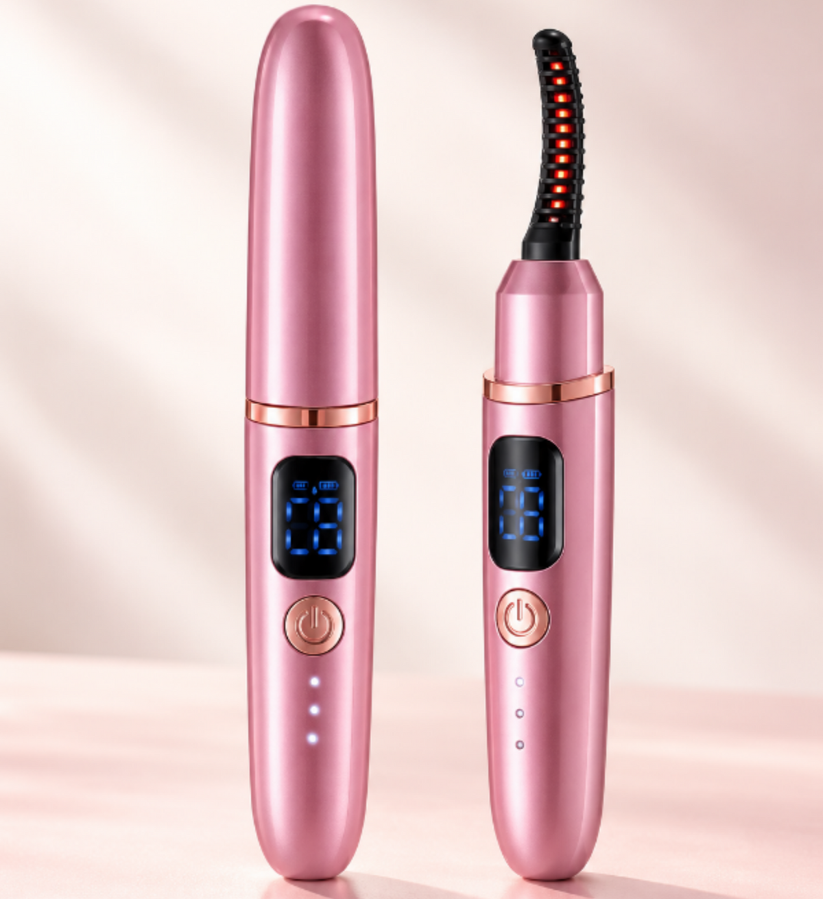 Rechargeable Heated Eyelash Curler with 3 Temperature Settings & Digital Display