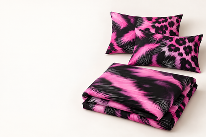 Pink Leopard Abstract 3-Piece Printed Duvet Cover Set