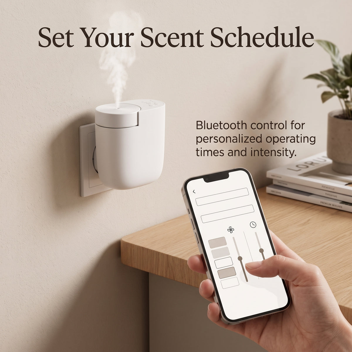 Plug-In Waterless Aroma Diffuser with Bluetooth Scent Control