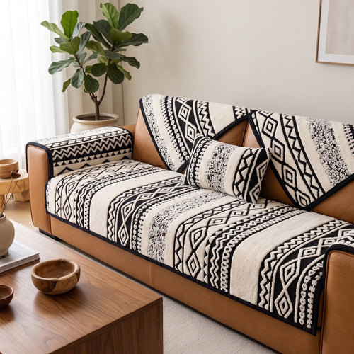 Plush 500 GSM Anti-Slip Sofa Cushion Cover