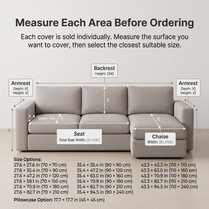 Plush 500 GSM Anti-Slip Sofa Cushion Cover
