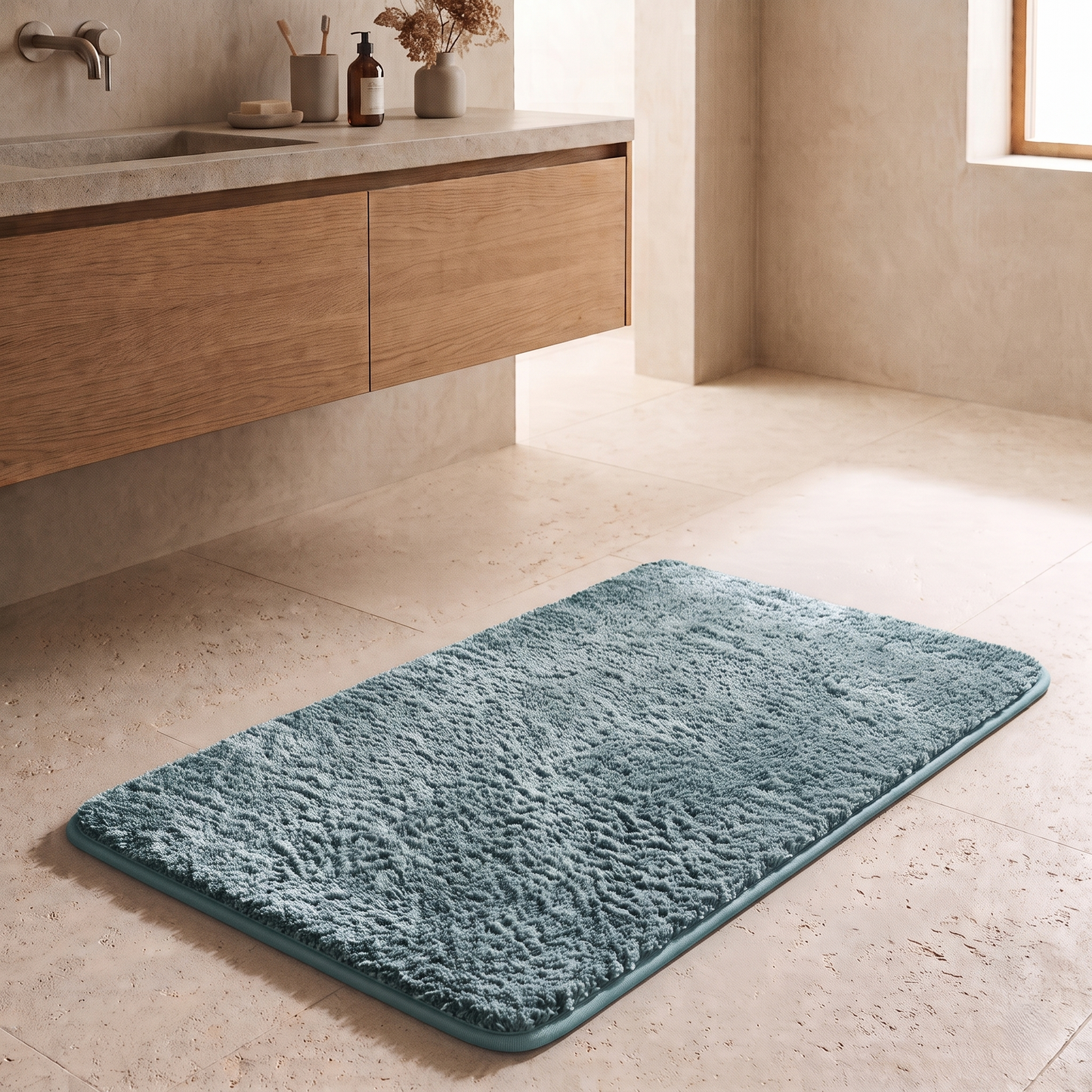 Plush Absorbent Non-Slip Bathroom Floor Mat