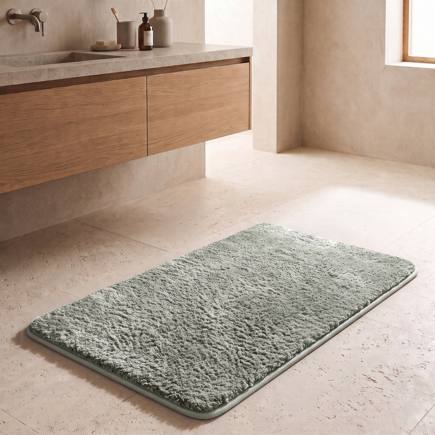 Plush Absorbent Non-Slip Bathroom Floor Mat