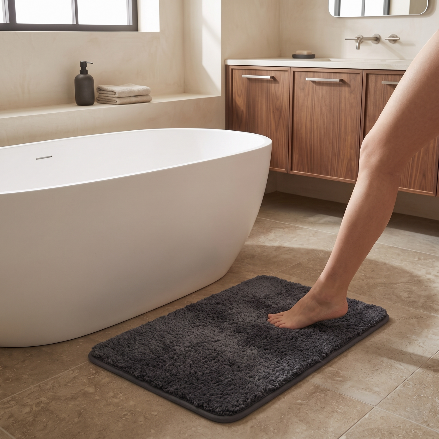 Plush Absorbent Non-Slip Bathroom Floor Mat