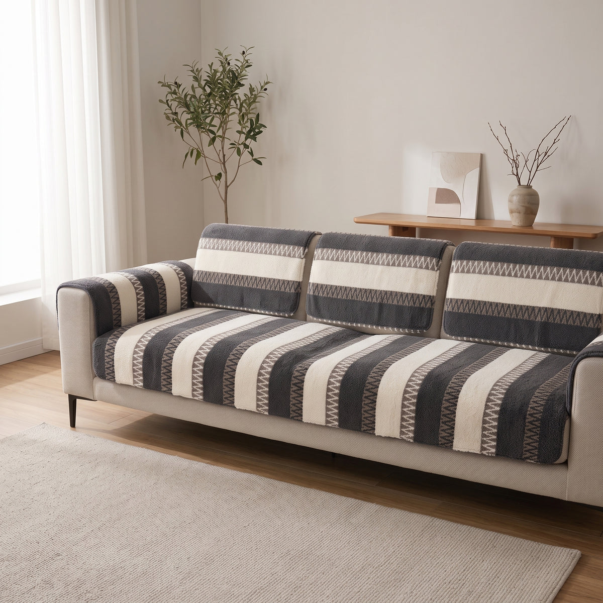 Plush Anti-Slip Sofa Cushion Mat for Seats & Backrests