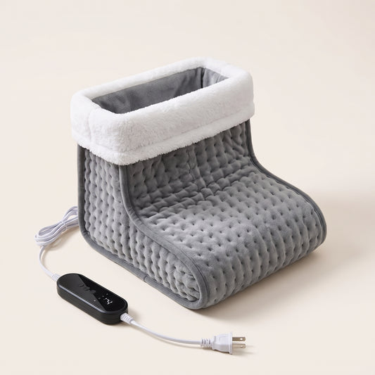 Plush Electric Foot Warmer with 9-Level Heat & Timer