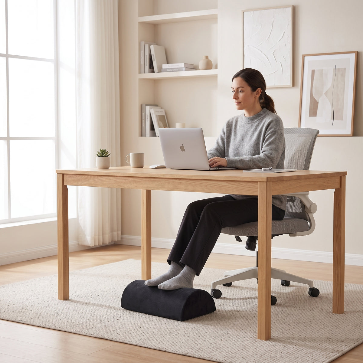 Plush Foot Pocket Footrest for Under-Desk & Lounge Comfort