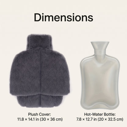 Plush Hot Water Foot Warmer with Removable Bottle Insert