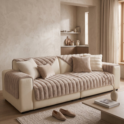 Plush Quilted Waterproof Non-Slip Modular Sofa Cover
