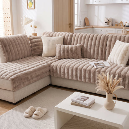 Plush Quilted Waterproof Non-Slip Modular Sofa Cover