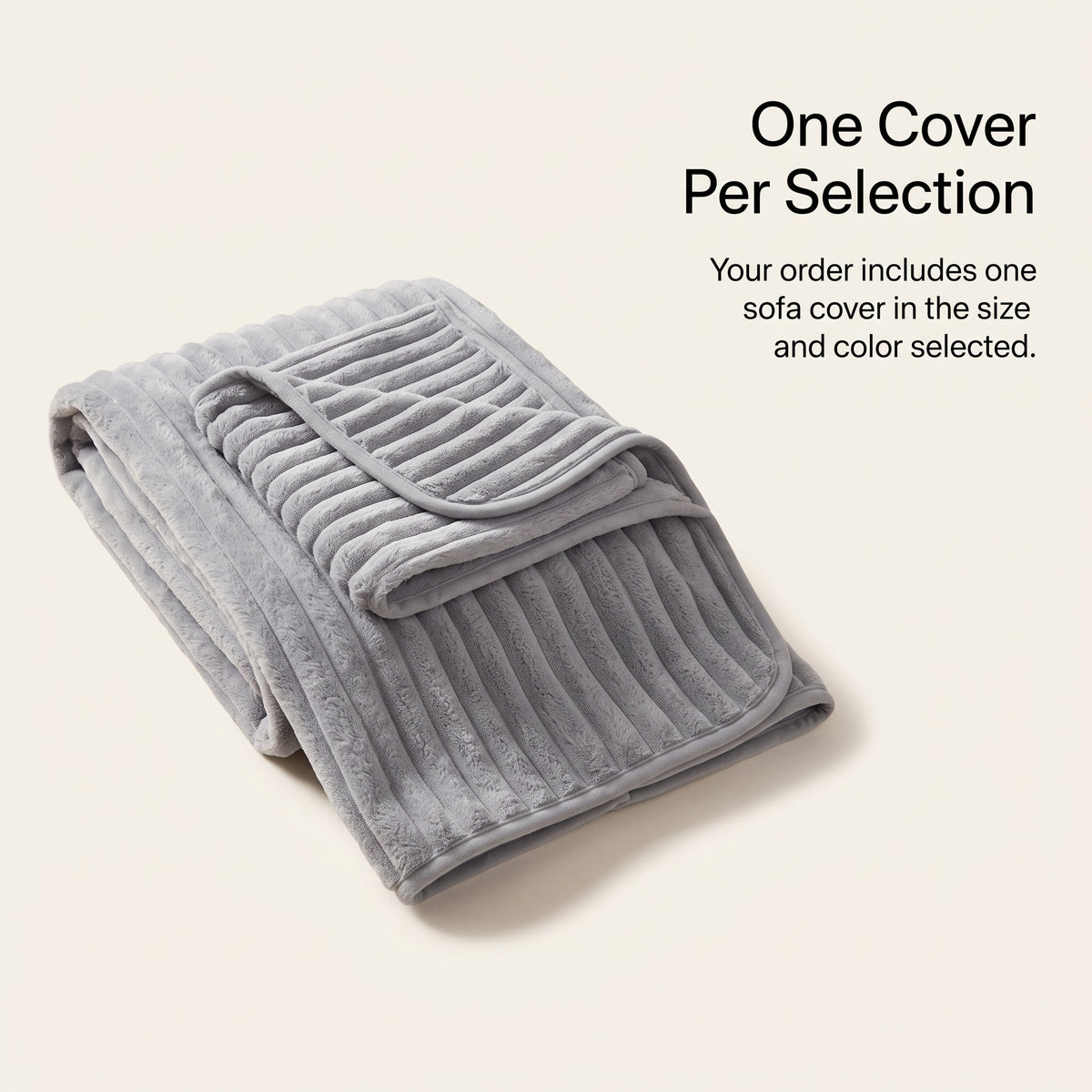 Plush Ribbed Non-Slip Sofa Cover
