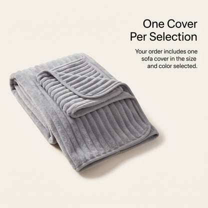 Plush Ribbed Non-Slip Sofa Cover