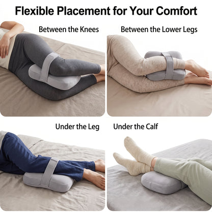 Plush Side Sleeper Knee Pillow with Securing Strap