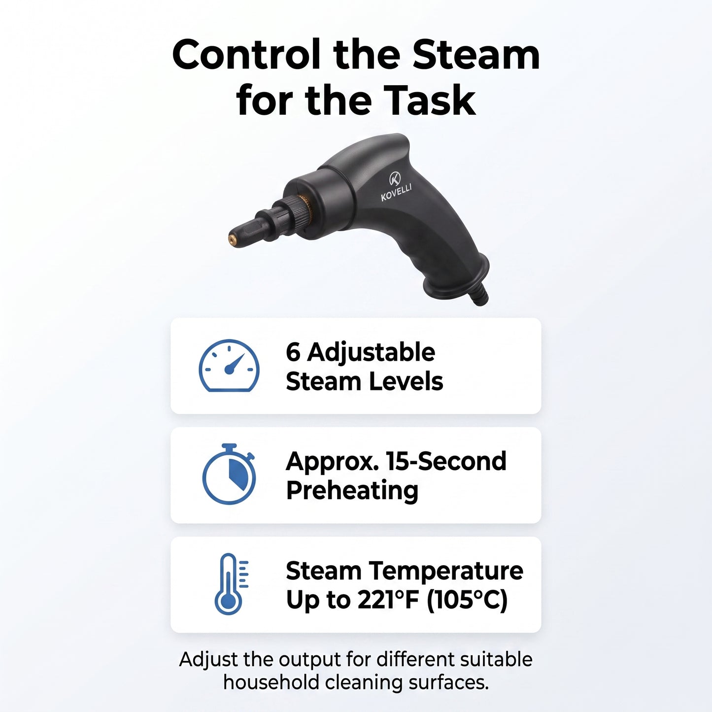 Portable High-Temperature Multi-Surface Steam Cleaner with Adjustable Steam Control