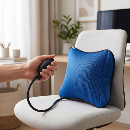 Portable Inflatable Lumbar Support Cushion with Air Pump