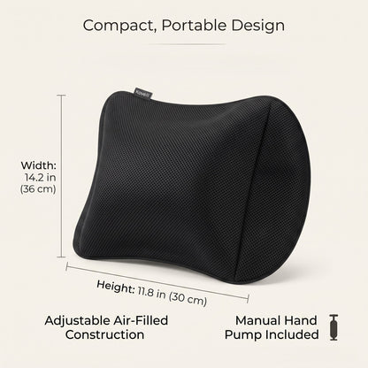 Portable Inflatable Lumbar Support Cushion with Air Pump
